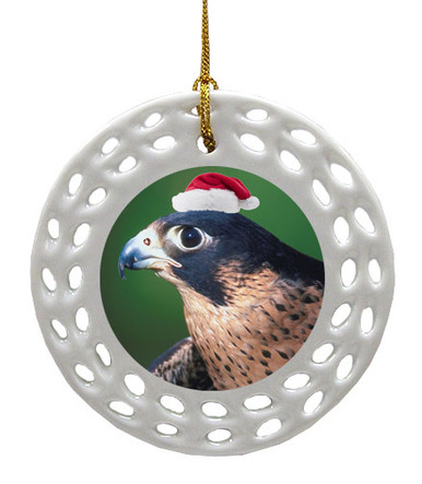 Falcon Porcelain Christmas Ornament