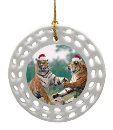 Tiger Porcelain Christmas Ornament
