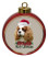 Cavalier King Charles Ceramic Red Drum Christmas Ornament