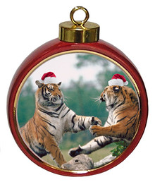 Tiger Ceramic Red Drum Christmas Ornament