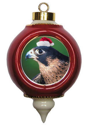 Falcon Victorian Red & Gold Christmas Ornament
