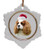 Cavalier King Charles Ceramic Jolly Santa Snowflake Christmas Ornament