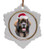 Leonberger Ceramic Jolly Santa Snowflake Christmas Ornament