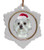 Maltese Ceramic Jolly Santa Snowflake Christmas Ornament