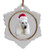 Poodle Ceramic Jolly Santa Snowflake Christmas Ornament