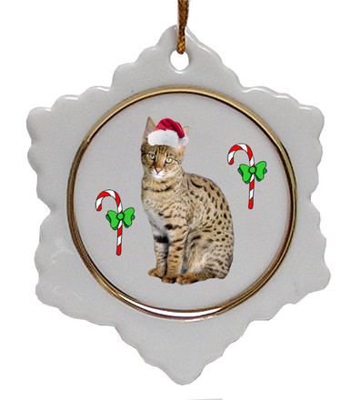 Savannah Ceramic Jolly Santa Snowflake Christmas Ornament