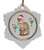 Savannah Ceramic Jolly Santa Snowflake Christmas Ornament