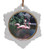 Flamingo Ceramic Jolly Santa Snowflake Christmas Ornament