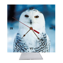 White Owl Desk Clock