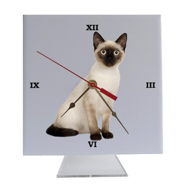 Siamese Cat Desk Clock