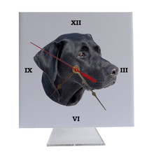 Black Labrador Retriever Desk Clock