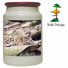 Snow Leopard Canister Jar