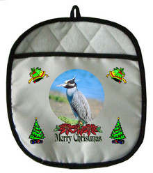 Yellow Crowned Heron Christmas Pot Holder