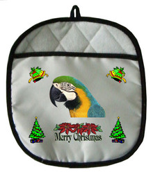 Macaw Christmas Pot Holder