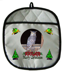 Great Horned Owl Christmas Pot Holder