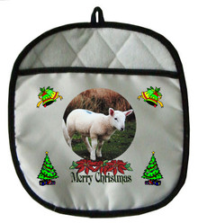 Lamb Christmas Pot Holder