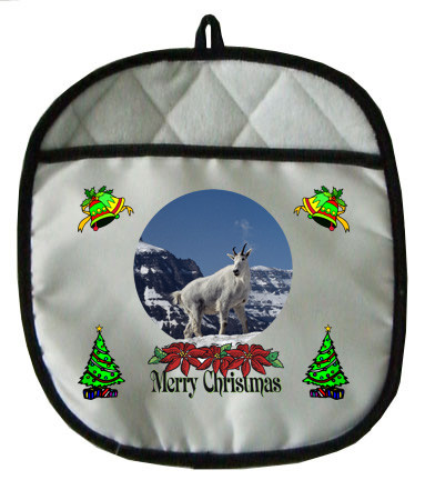 Mountain Goat Christmas Pot Holder