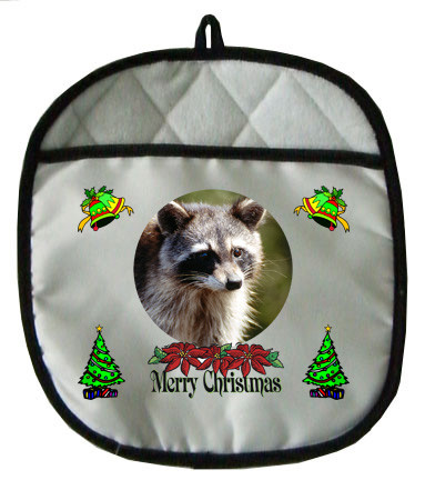Raccoon Christmas Pot Holder