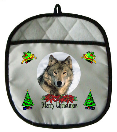 Wolf Christmas Pot Holder