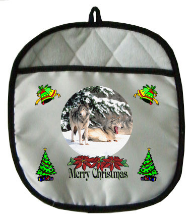 Wolf Christmas Pot Holder