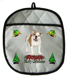 Bulldog Christmas Pot Holder