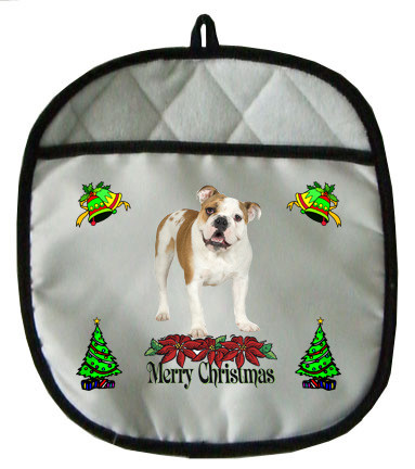 Bulldog Christmas Pot Holder