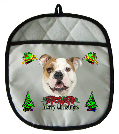 Bulldog Christmas Pot Holder