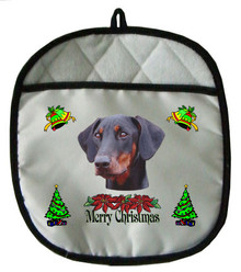 Doberman Christmas Pot Holder