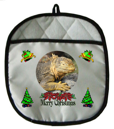 Iguana Christmas Pot Holder