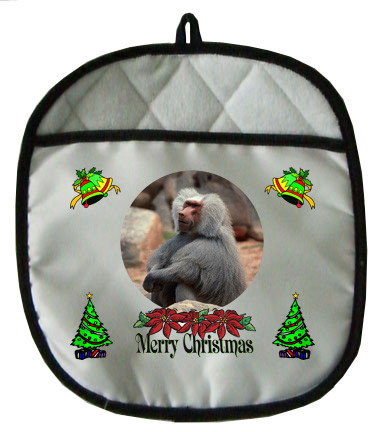 Baboon Christmas Pot Holder