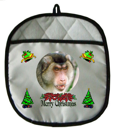 Monkey Christmas Pot Holder