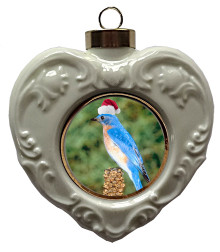 Bluebird Heart Christmas Ornament