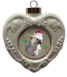 Cockatoo Heart Christmas Ornament