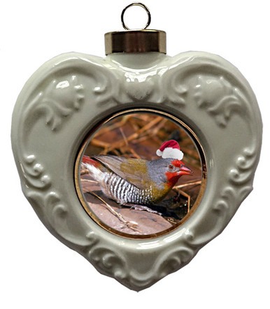 Finch Heart Christmas Ornament