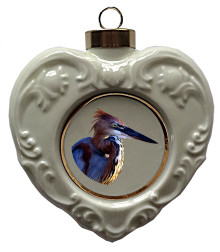 Goliath Heron Heart Christmas Ornament