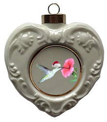 Hummingbird Heart Christmas Ornament