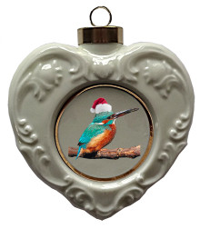 Kingfisher Heart Christmas Ornament