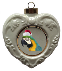 Macaw Heart Christmas Ornament