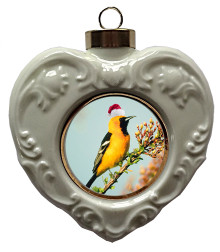 Oriole Heart Christmas Ornament