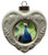 Peacock Heart Christmas Ornament