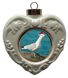 Seagull Heart Christmas Ornament