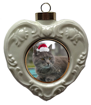 Cat Heart Christmas Ornament