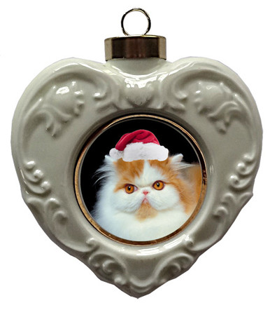Persian Cat Heart Christmas Ornament