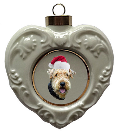 Airedale Heart Christmas Ornament