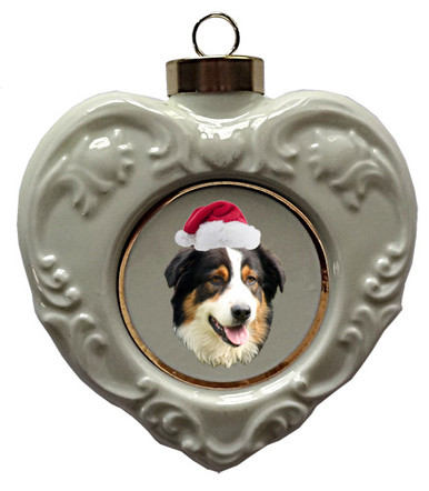 Australian Shepherd Heart Christmas Ornament