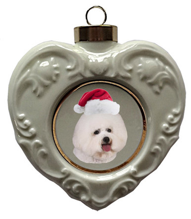 Bichon Heart Christmas Ornament