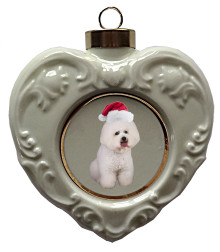 Bichon Heart Christmas Ornament