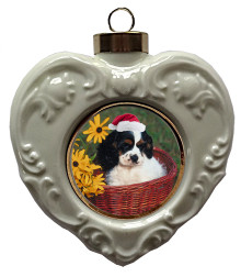 Cavalier King Charles Heart Christmas Ornament