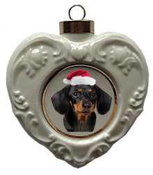 Dachshund Heart Christmas Ornament