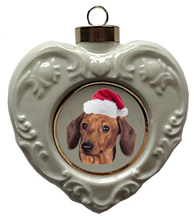 Dachshund Heart Christmas Ornament